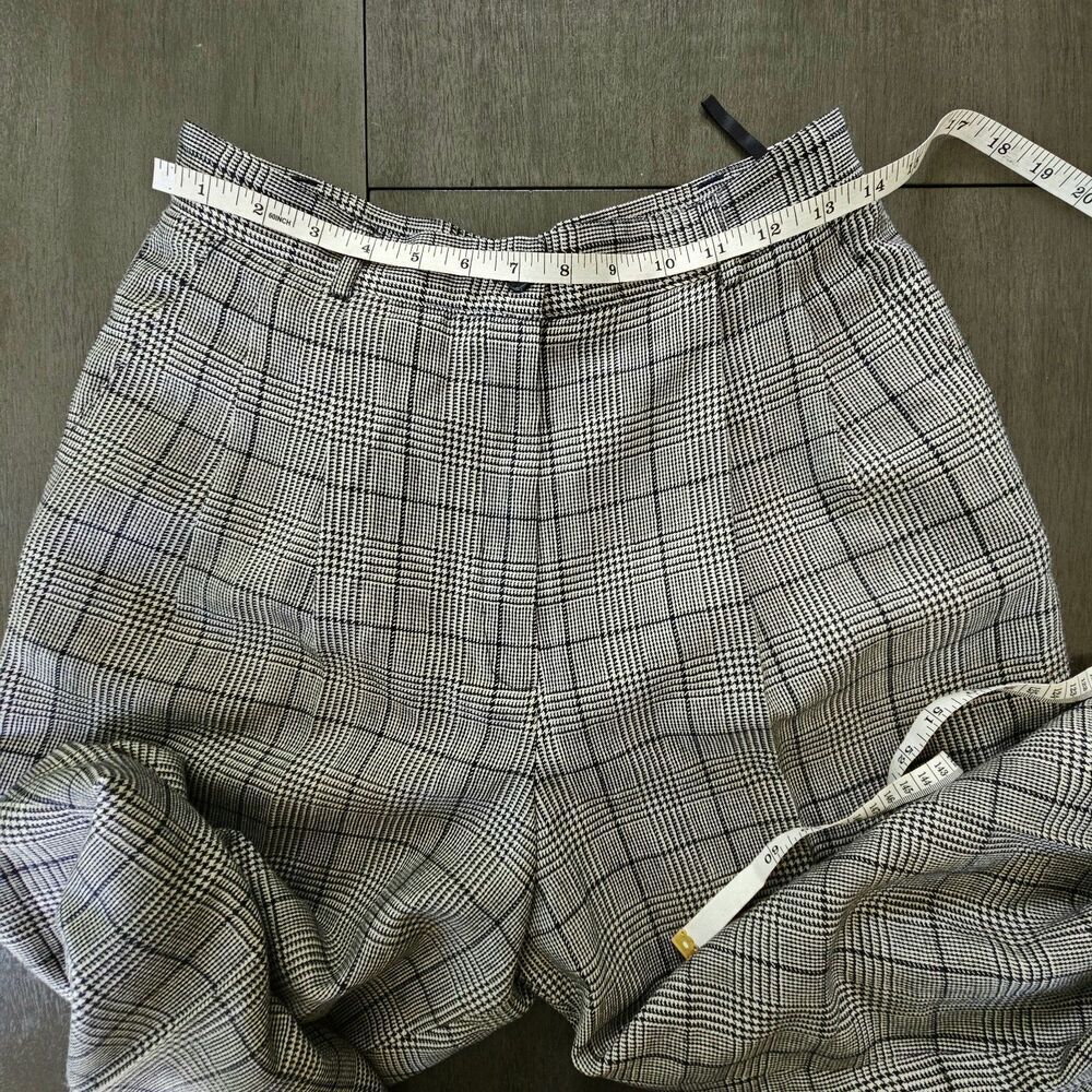 Vtg Talbots Women's Glen Check Plaid Wool Pants Pleated High Waisted Academia - Picture 4 of 8